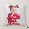 Baby's First Christmas | Gold Twinkle Stars Photo Throw Pillow