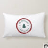 Red Vintage Truck Christmas Tree Farm Monogram Lumbar Pillow