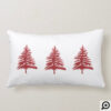 Red & White Christmas Tree & Stripe Christmas Lumbar Pillow