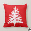 Red & White Christmas Tree & Polka Dot Christmas Throw Pillow