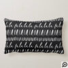FA LA LA Black & White Typographic Christmas Carol Lumbar Pillow