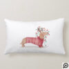 Merry & Bright | Dachshund Dog Christmas Sweater Lumbar Pillow