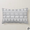 Grey White Cozy Knitted Sweater Christmas Pattern Lumbar Pillow