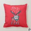 Stay Cozy | French Bulldog Reindeer Christmas Throw Pillow