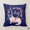 Joy | Cute Sleeping Cat & Leaf Foliage Wreath Throw Pillow