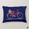 Red Vintage Bike Christmas Present Delivery Accent Pillow