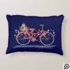 Red Vintage Bike Christmas Present Delivery Accent Pillow
