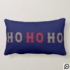 HO HO HO Knitted Sweater Typographic Christmas Lumbar Pillow