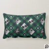 Green Buffalo Plaid | Monogram & Photos Christmas Lumbar Pillow