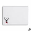 Cozy & Warm | Red Buffalo Plaid Reindeer Monogram Envelope