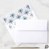 Wintry Frosty Blue Snowflakes & Gold Star Pattern Envelope Liner