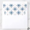 Wintry Frosty Blue Snowflakes & Gold Star Pattern Envelope Liner