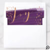 Joy | Purple Watercolor Ombre Wash Snowflakes Envelope Liner