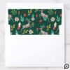 Reindeer Festive Florals, Greenery Holiday Pattern Envelope Liner