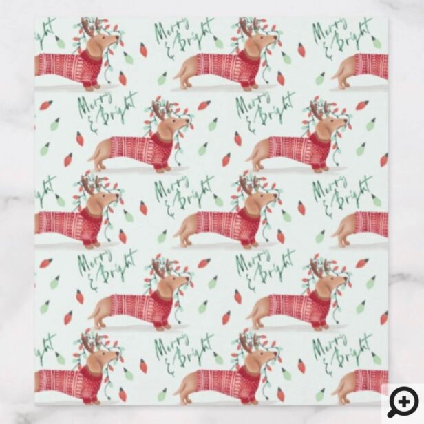 Merry Christmas | Dachshund Dog Christmas Sweater Envelope Liner
