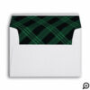 Let It Snow | Forest Green Plaid Christmas Envelope