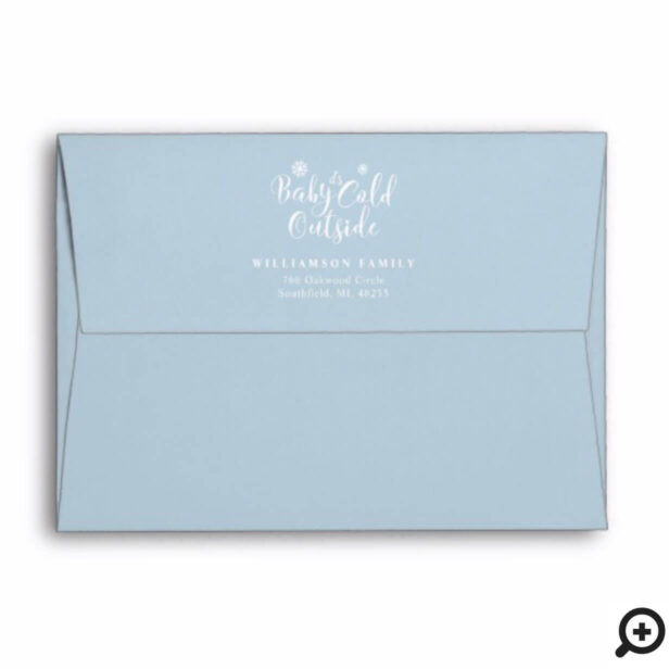 Baby It's Cold Outside Blue Winter Snow Christmas Envelope