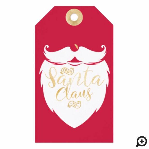 From Santa Claus | Cute Santa Beard Christmas Gift Tags