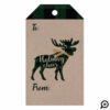 Holiday Cheer Green Buffalo Plaid Moose Christmas Gift Tags