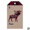 Holiday Cheer | Red Buffalo Plaid Moose Christmas Gift Tags