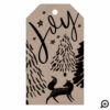 Joy | Starry Woodland Forest Pine Trees & Fox Gift Tags