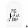 Peace Joy Love | Black & White Stripe Holiday Gift Tags
