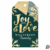 Joy & Love | Modern Abstract Snowflakes Gift Tags