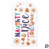 Naughty & Nice | Cheery Colourful & Fun Typography Gift Tags