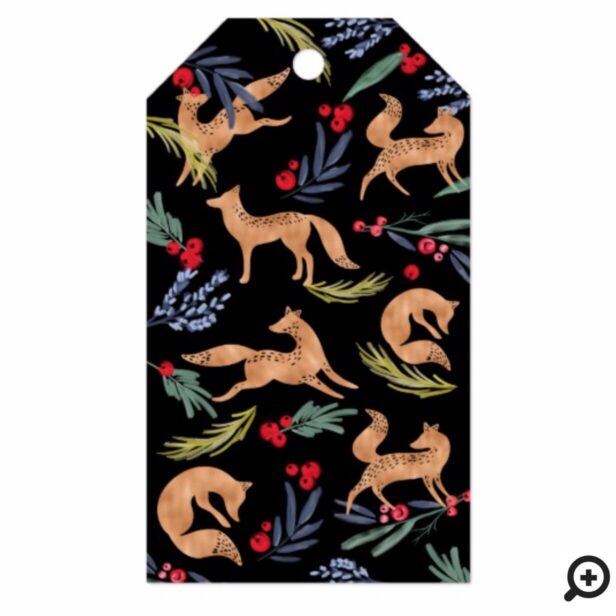 Joy | Artistic Woodland Fox & Holiday Greenery Gift Tags
