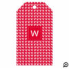 Cozy Bright Red Christmas Knitted Sweater Monogram Gift Tags