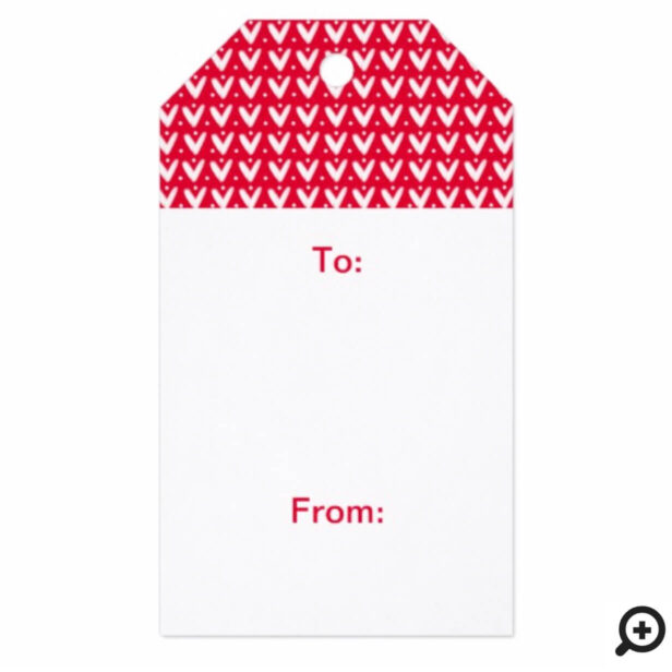 Cozy Bright Red Christmas Knitted Sweater Monogram Gift Tags