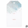 Joy | Dusty Grey Watercolor Ombre Wash Snowflakes Gift Tags