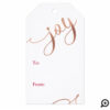 Spread The Christmas Joy Minimalistic Red & Gold Gift Tags