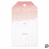 Joy | Pink Blush Watercolor Ombre Wash Snowflakes Gift Tags