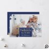 Twinkle Magical Navy Holiday Star Elegant Photo Card