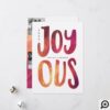Joyous Artistic Watercolor Checkerboard Four Photo Holiday Card