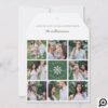 Modern Snowflake Eight Photo Collage Grid Photo Holiday Card