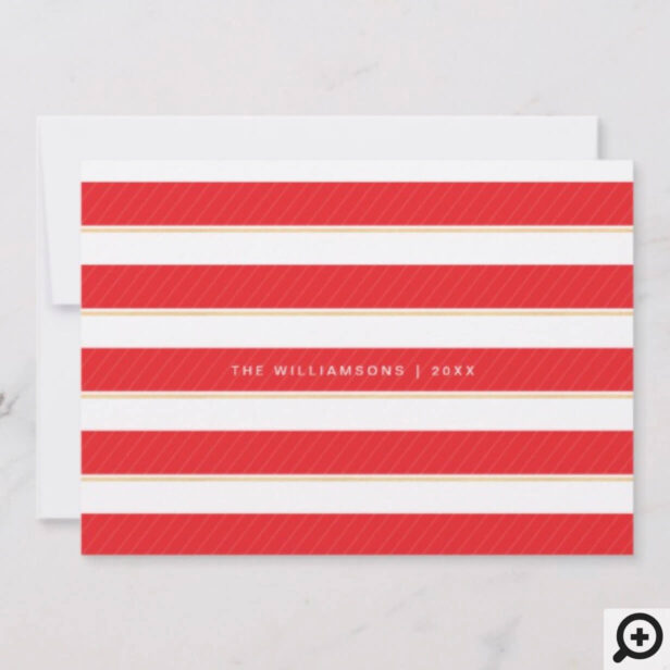 Red Modern, Elegant, Minimalistic Joy & Happiness Holiday Card