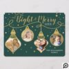 Green & Gold Ornaments | Merry Holiday Photo Card