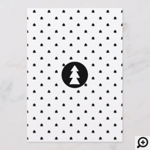Black & White Pine Tree Forest Holiday Photo Card