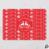 Reindeer Family Emblem Red Sweater Holiday Photo
