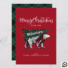 Merry Christmas Vintage Polar Bear Tree Delivery Holiday Card