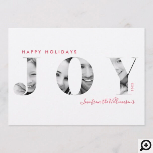 Modern Minimal Joy Holiday Christmas Photo Card