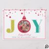 Modern "Joy" Red Ornament | Holiday Photo Card