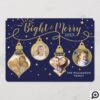 Navy & Gold Ornaments | Merry Holiday Photo Card