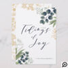 Tidings of Joy | Elegant Watercolor Winter Foliage Holiday Card