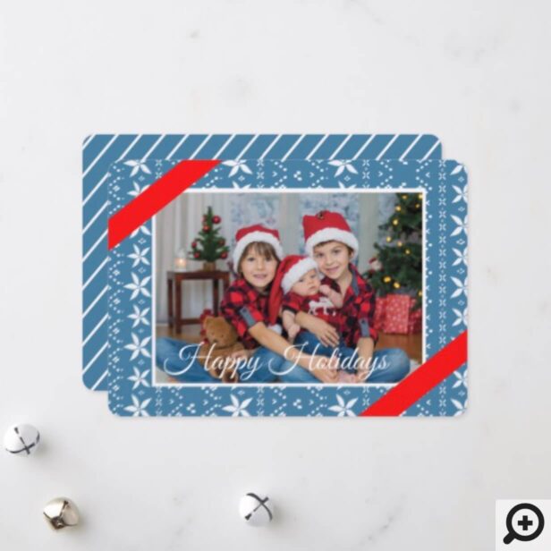 Happy Holidays Knitted Sweater pattern Photo Card