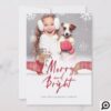 Merry & Bright | Dachshund Christmas Sweater Photo Holiday Card
