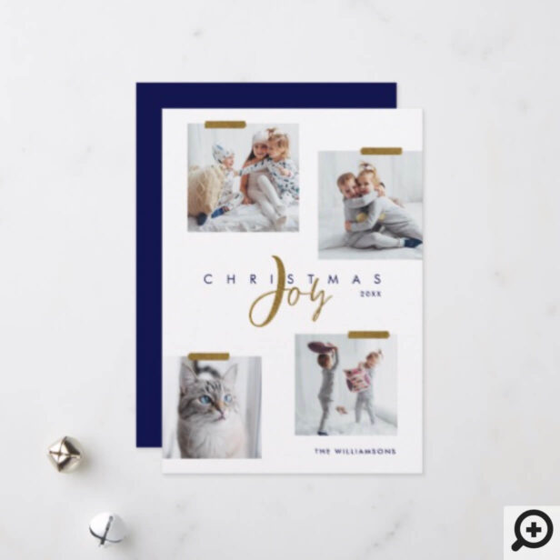 Christmas Joy | Minimalist Photo Collage Scrapbook Holiday Card