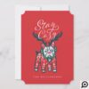 Stay Cozy | French Bulldog Reindeer Christmas Holiday Card